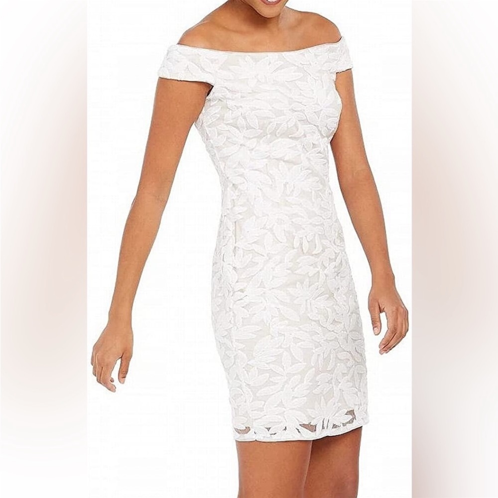 Adrianna Papell Ivory White Midi Dress 14 Petite